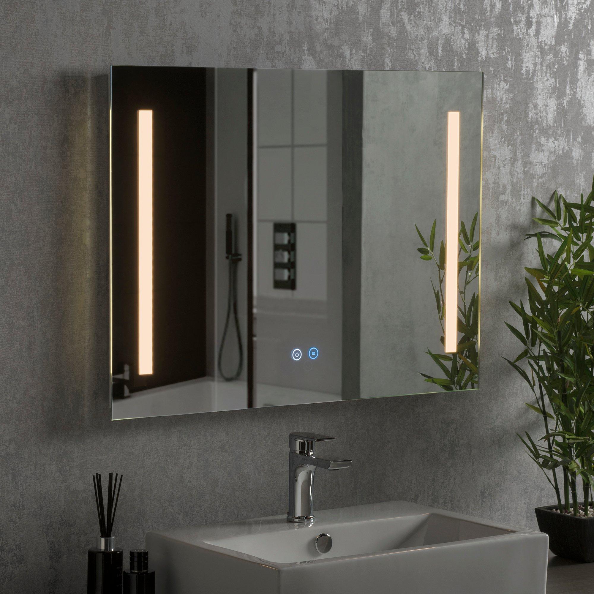 LED Landscape Bathroom Mirror 80(w) x 60cm(h) Dimmable with Anti-Fog
